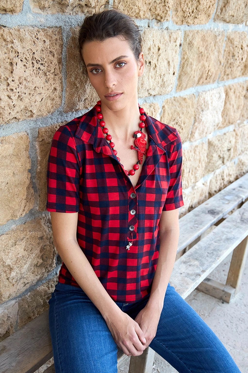 חולצה משבצת אדום 1